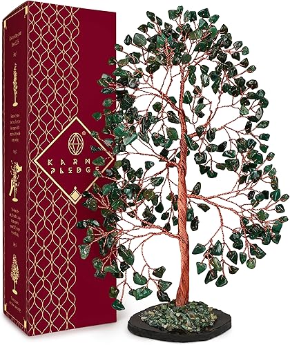 Miniatura 33 de Árbol de la vida de cristal curativo de 7 chakras, árboles bonsái hechos a mano para energía positiva, dinero y buena suerte, árbol para decoración