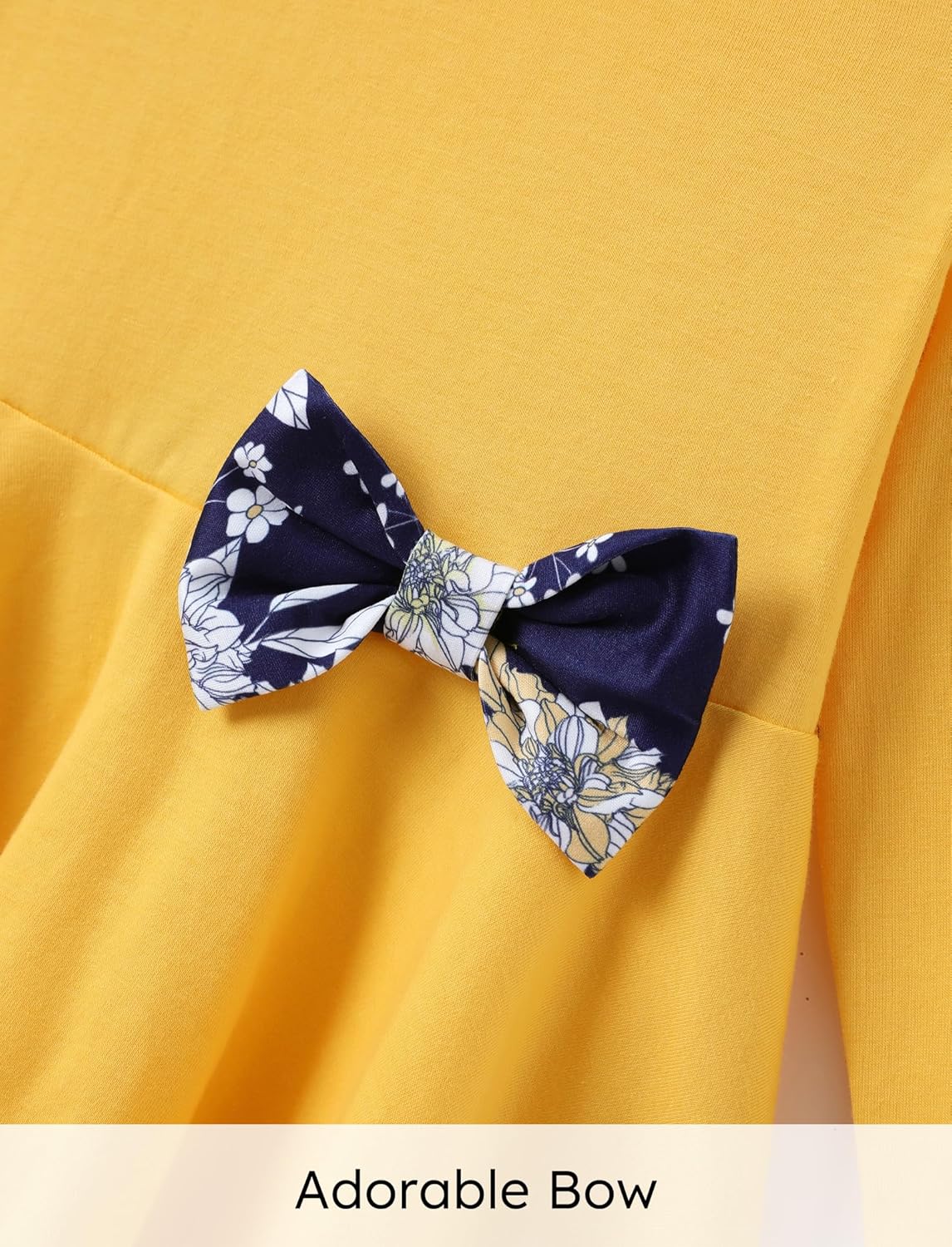 PATPAT Toddler Kids Girls 2Pcs Clothes Set Bowknot Design Ruffle Hem Long Sleeve Top and Floral Print Pant Outfits - Image 4