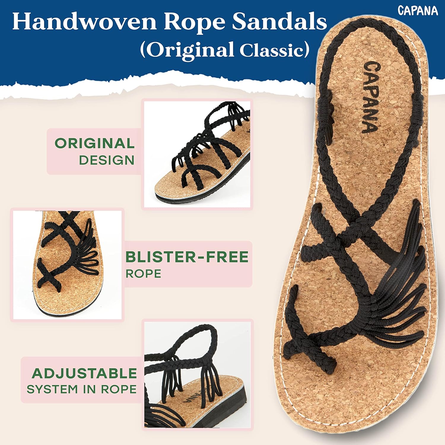 Capana Woven Women's Flat Sandals - Strappy Braided Sandals, Beach Sandals for Women Dressy Summer, Rope Bohemian Sandals, Spring Casual Womens Shoes, Comfy Boho Flats for Teen Girls – Banyan - Image 4