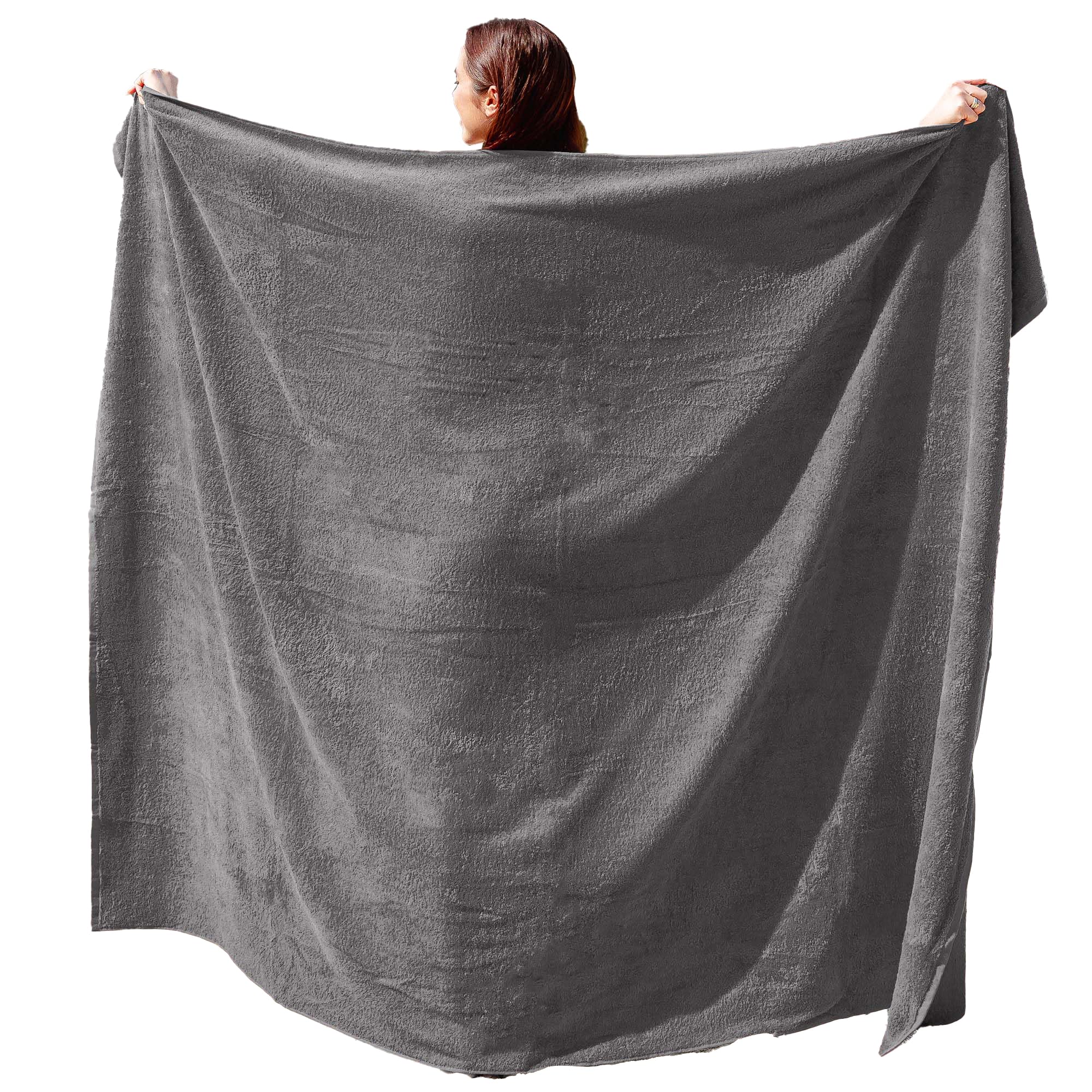 Strandhandtuch I Handtuch XXL I Badehandtuch Groß I Strandtuch XXL I Großes Strandtuch I Saunatuch I Badetuch in Übergrößen 155 x 220 cm, Größe:155x220, Farbe:710 Grau