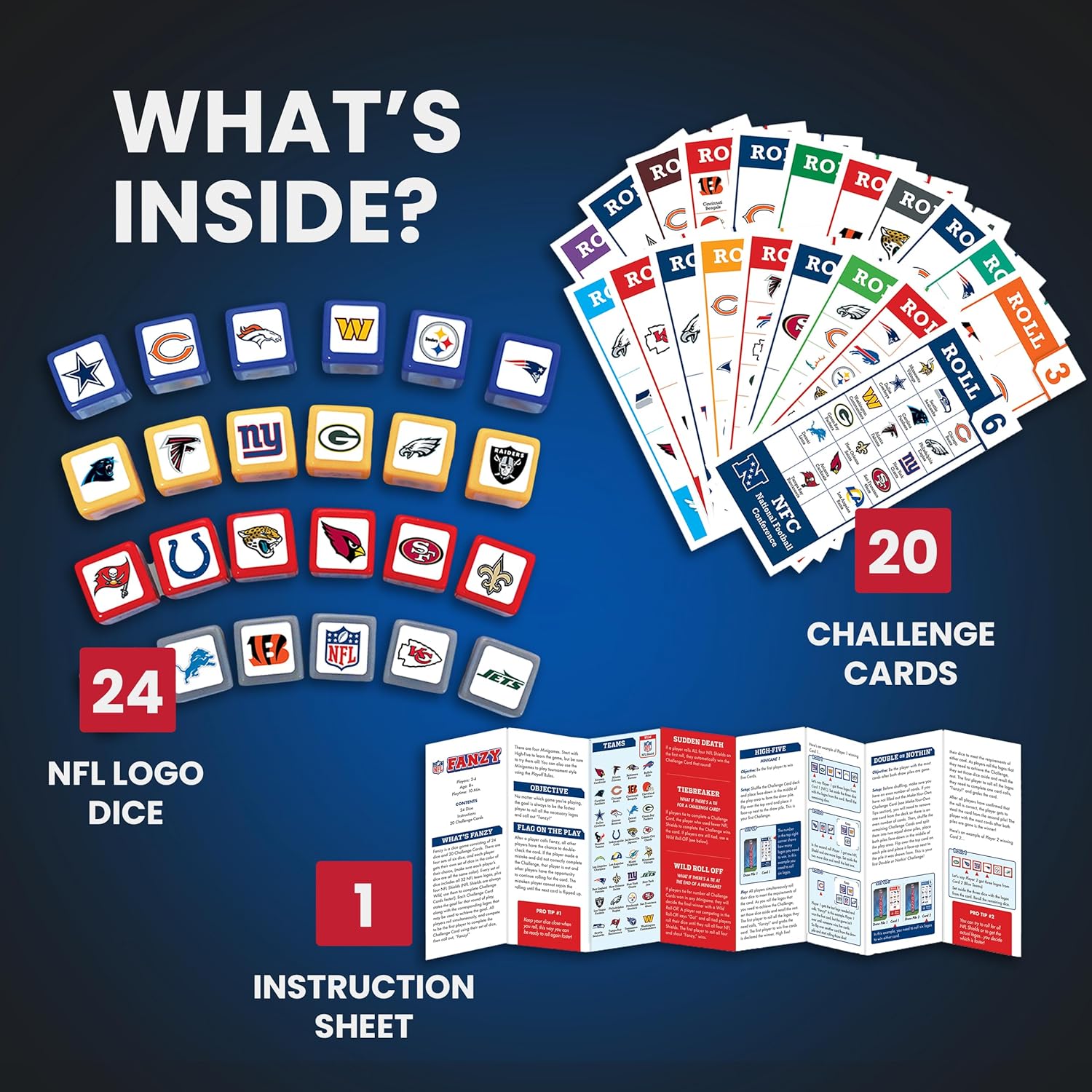 MasterPieces Family Game - NFL League Fanzy Dice Game - Officially Licensed Game for Kids & Adults