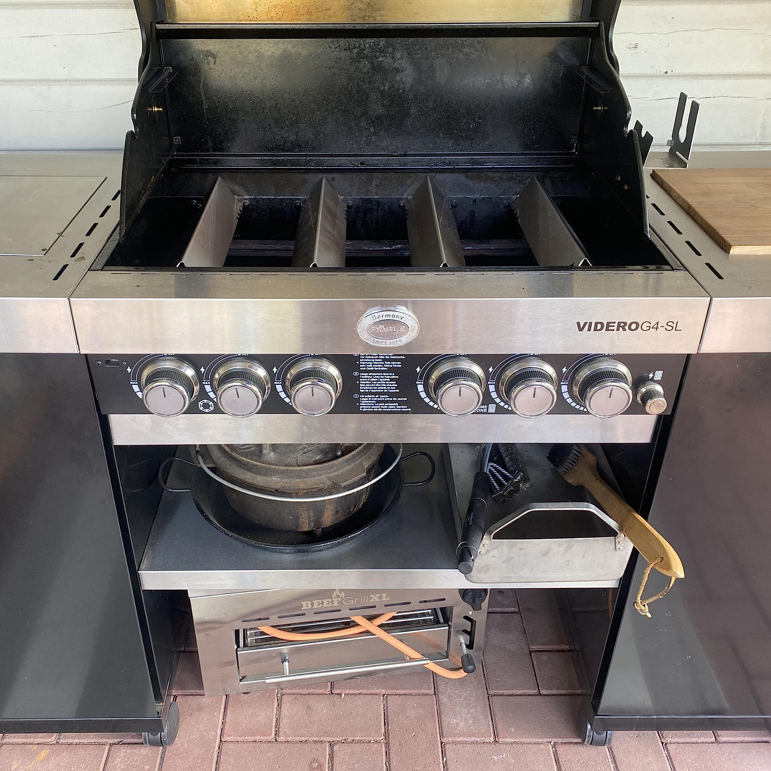 Grillrost.com Das Original Edelstahl Aromaschiene für Rösle Brennerabdeckung für Videro G4-SL und G4-SK