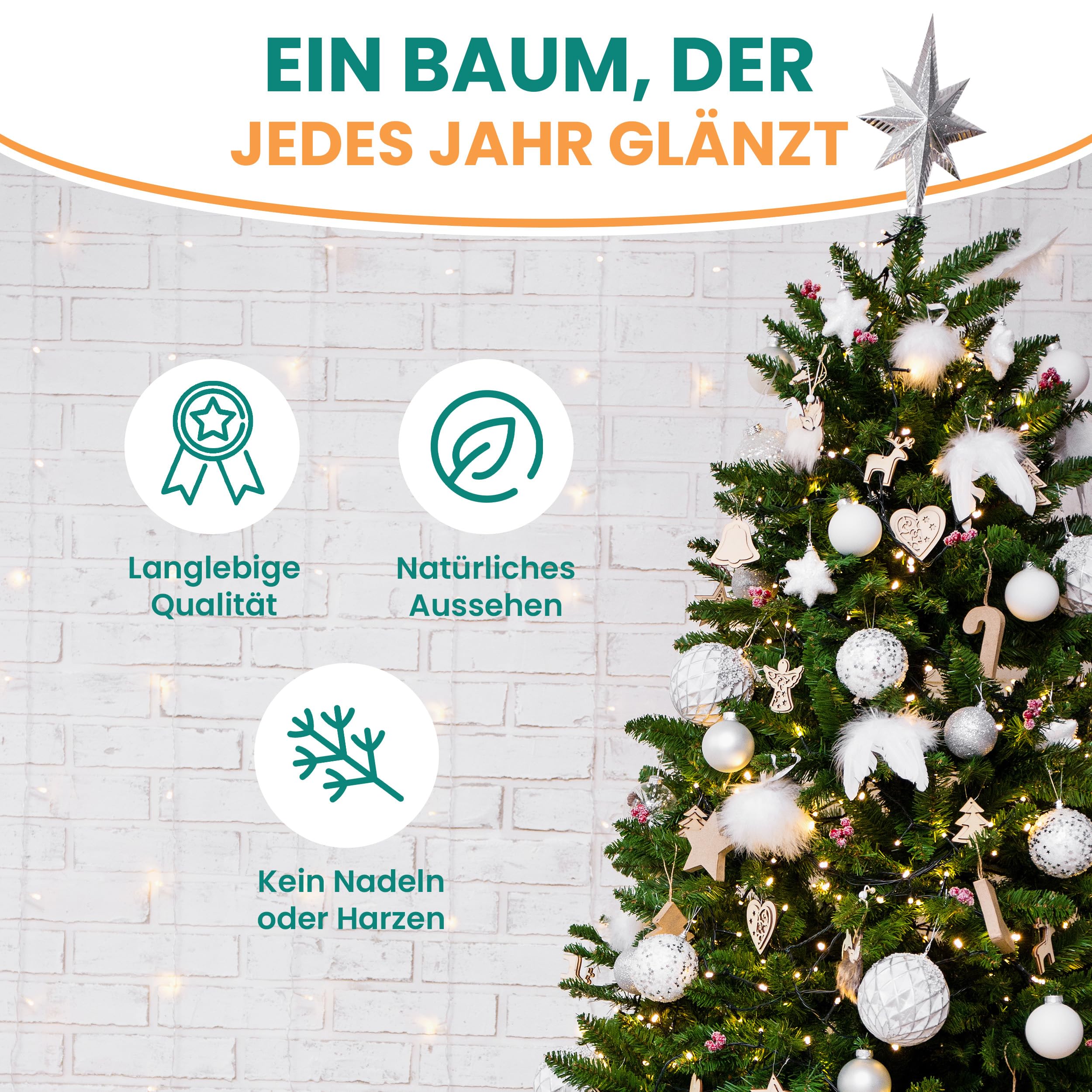 Arbre de Noël Artificiel épicéa 180 cm modèle BonTree mélange PE/PVC