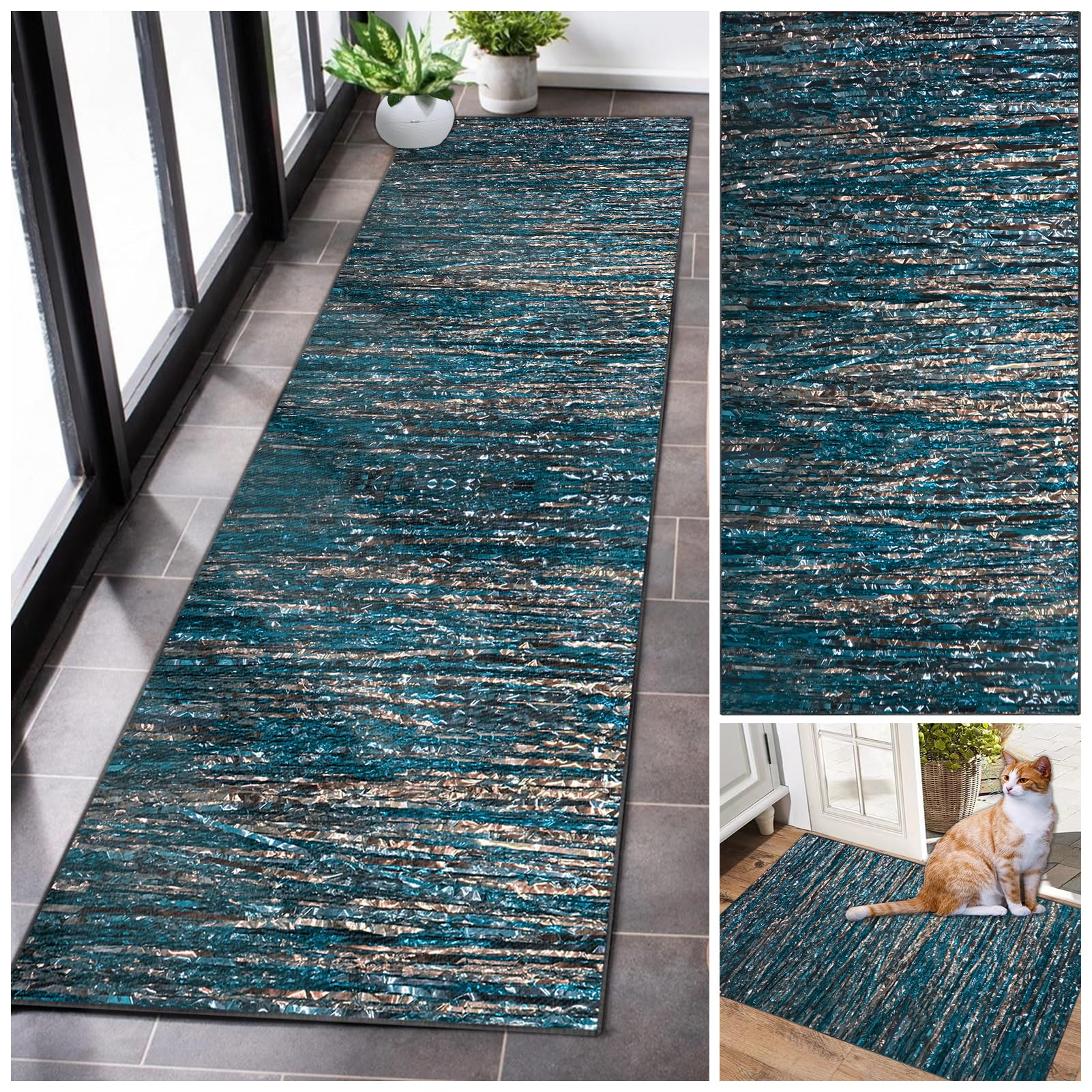 Runner Rugs for Hallway Long Non Slip Kitchen Rubber Back Carpet Runners Washable Hall Rug Carpet Floor Mat Narrow Corridor Carpet for Living Room Entryway Laundry Room Bedroom Hallway 70 x 250 cm
