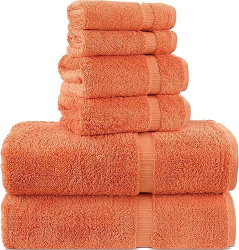Chakir Turkish Linens Toallas turcas 100% algodón prémium para baño, 2 toallas de baño, 2 toallas de mano, 2 toallas pequeñas (juego de toallas de 6