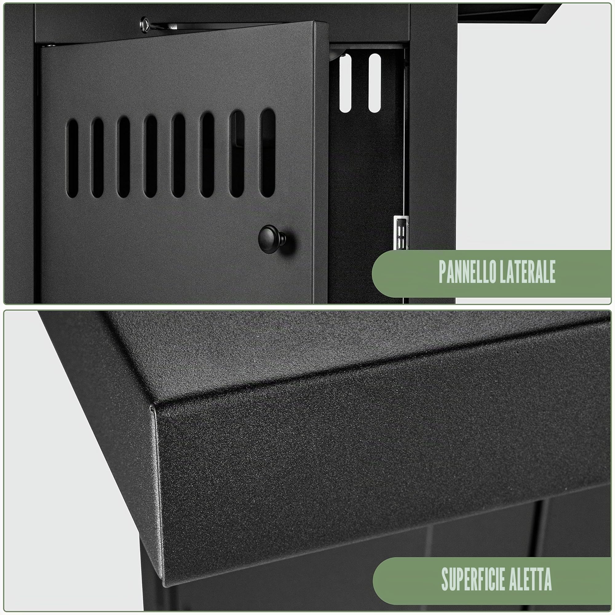 Ambiente Cube Tavolino da Fuoco a Carbone con Griglia per Barbecue Trasformabile in Tavolo da Giardino