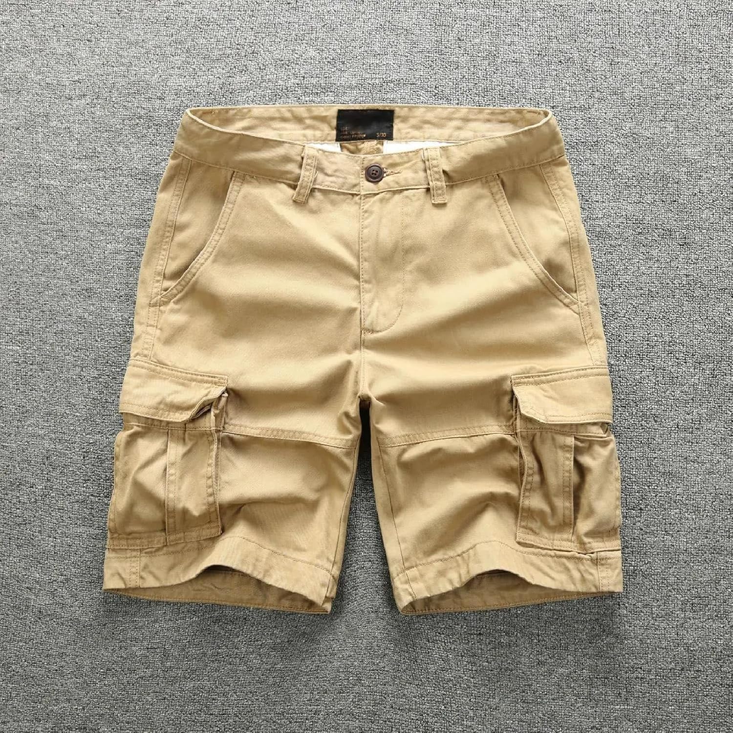 Men's Summer Solid Color Cargo Shorts Casual Lightweight Shorts with Pockets for Daily Wear