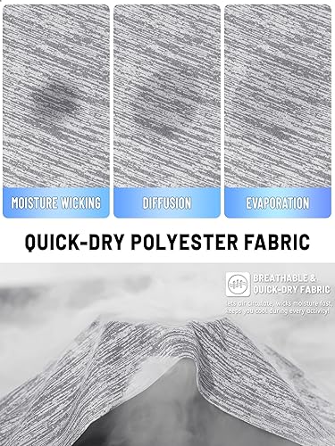 Vista 4 de TACVASEN Camisas de entrenamiento para hombre, de manga corta, atléticas, de ajuste seco, camisetas para correr, gimnasio, cuello redondo