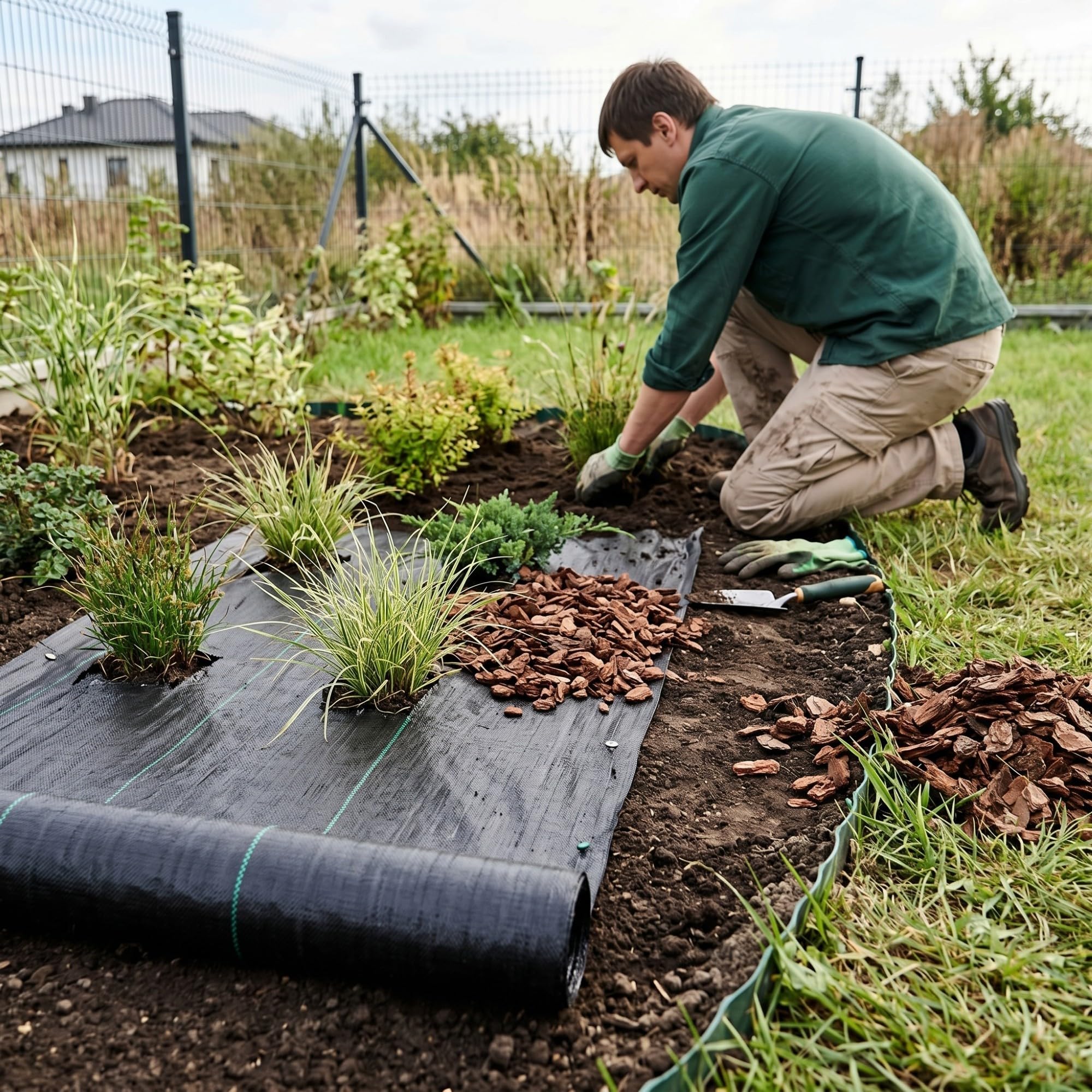 KADAX Unkrautvlies 1.6 x 50 m, 135g/m², Gartenfolie aus Polypropylen, Gartenvlies gegen Unkraut, Unkrautgewebe Wasserdurchlässig, Pflanzenvlies (Schwarz)