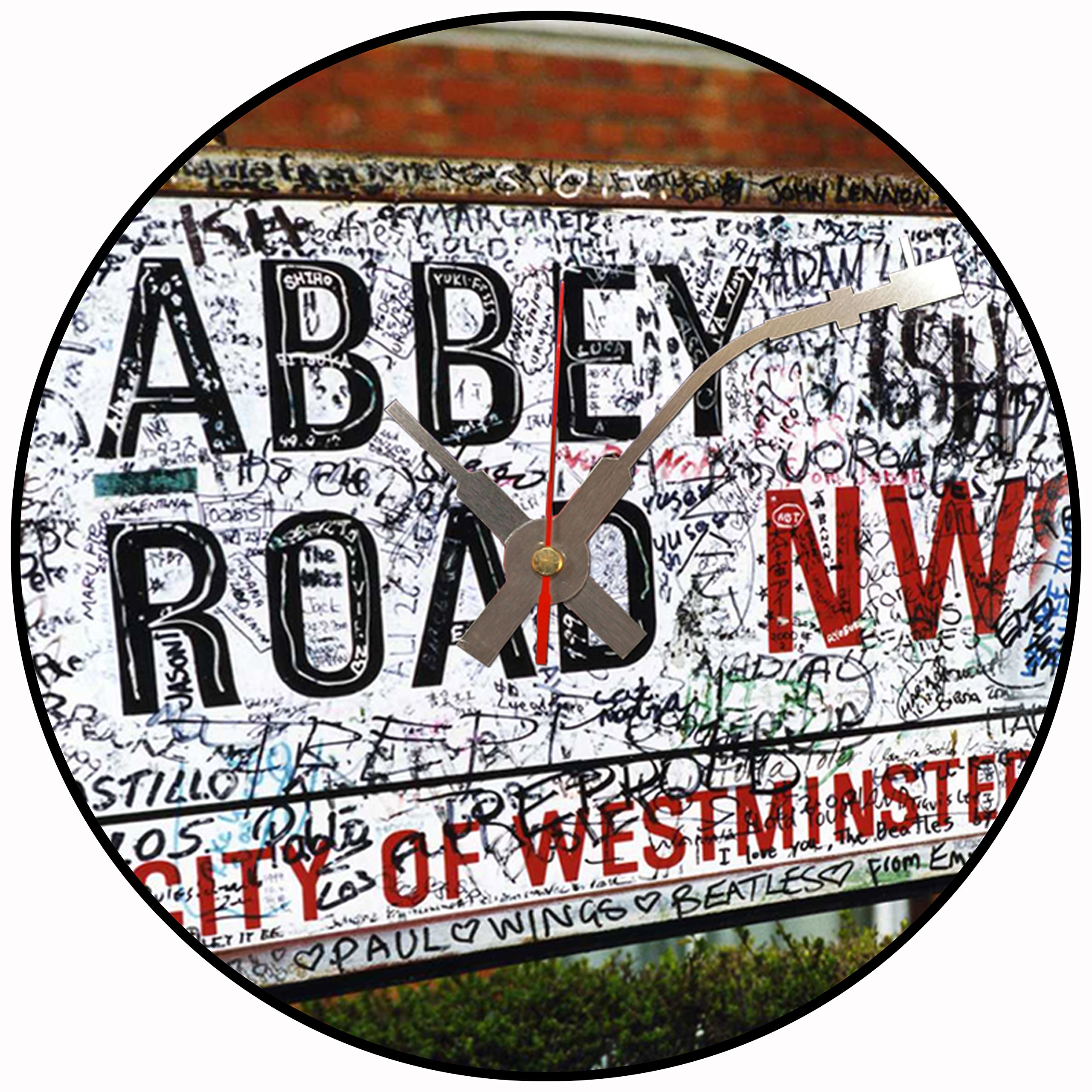 Bottleclocks Multicolor Iconic Abbey Road Vinyl Record Wall Clock (Beatles)