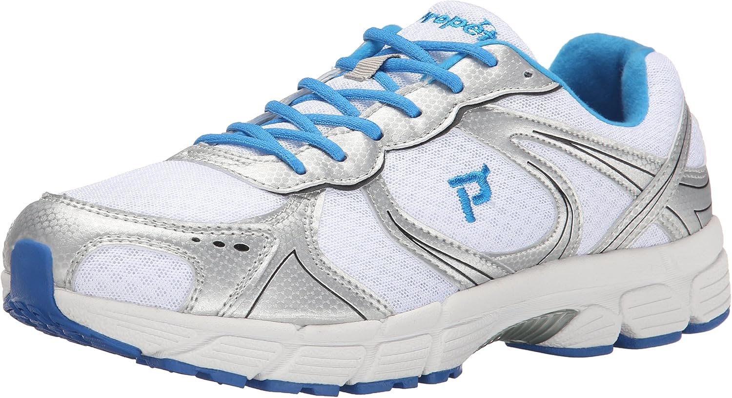 Propet Men's XV550 Athletic Shoe, White/Royal Blue, 9.5 N US