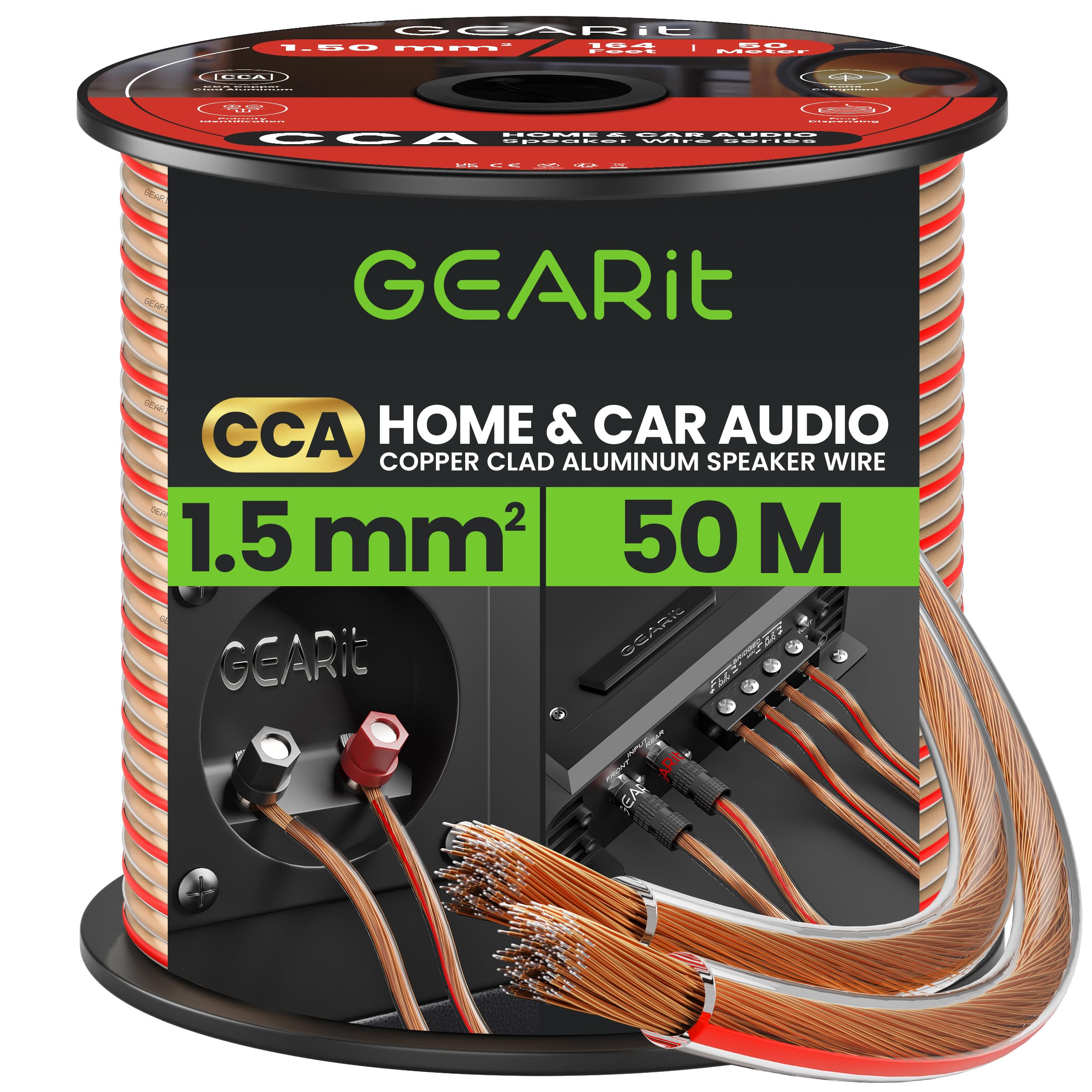 Cable CCA de 2 x 1,5 mm² flexible para optimizar el audio de alta fidelidad 8