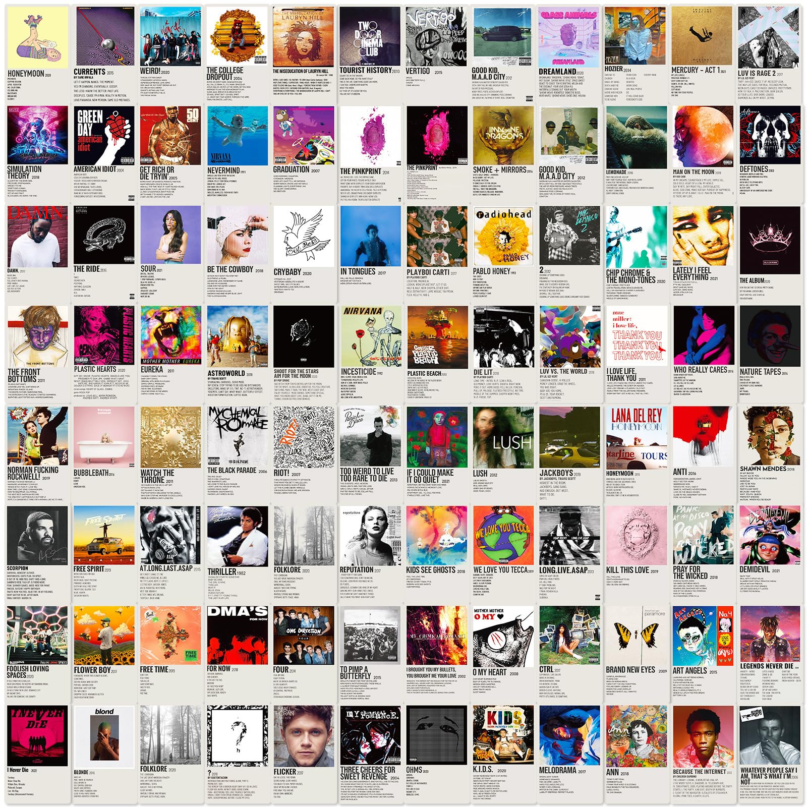 Amazon.co.jp: 洋楽 アーティスト レコード スリーブ ステッカー 100枚 