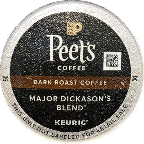 Mezcla de café Peet's Major Dickason's para Keurig K-Cup Brewers, tostado profundo, 60 unidades.