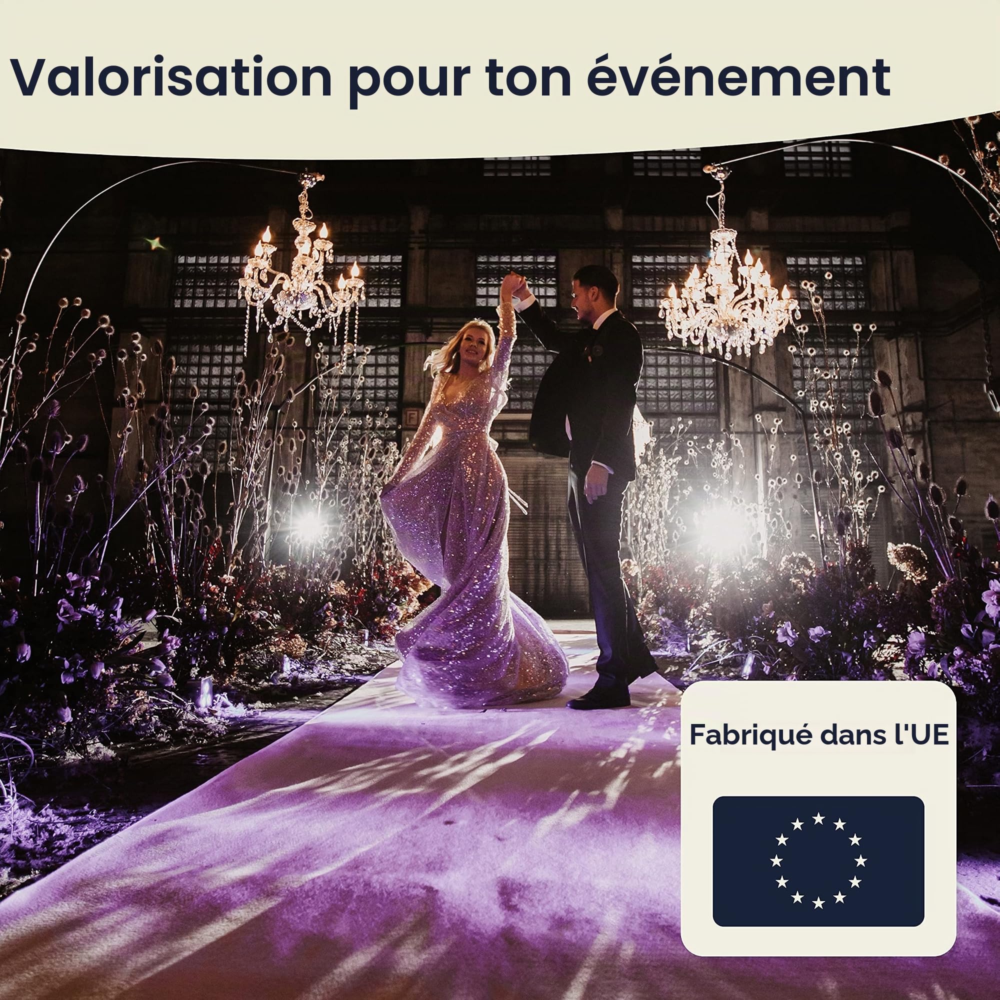 Tapis VIP, mariage, évènement, 1 mètre de large, Rose, Acrylique, rose bonbon, 1,00m x 2,00m