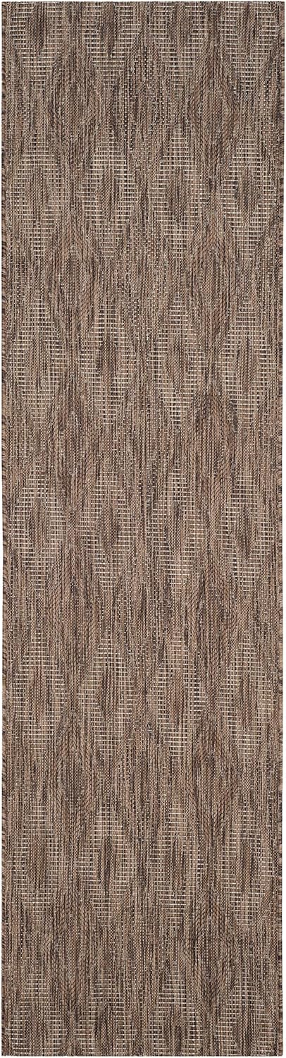 SAFAVIEH Washable Rug Outdoor Courtyard Collection - 2'3" x 10' Runner, Brown, Non-Shedding & Easy Cleaning, Ideal for Patio, Entryway, Mudroom, Hallway, Kitchen (CY8522-36322)