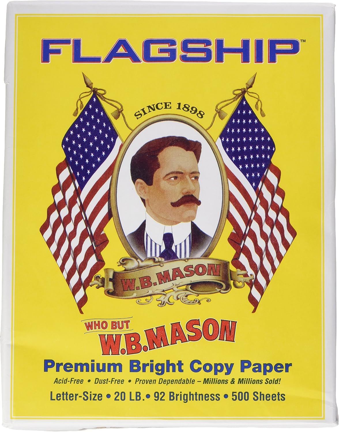 Flagship W.B. Mason Copy Paper, 92 Bright, 20 lb, 500/RM