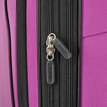 American Tourister 4 KIX 3.0 Checked-Large Softside Expandable Luggage with 4 Spinner Wheels, Hyper Violet