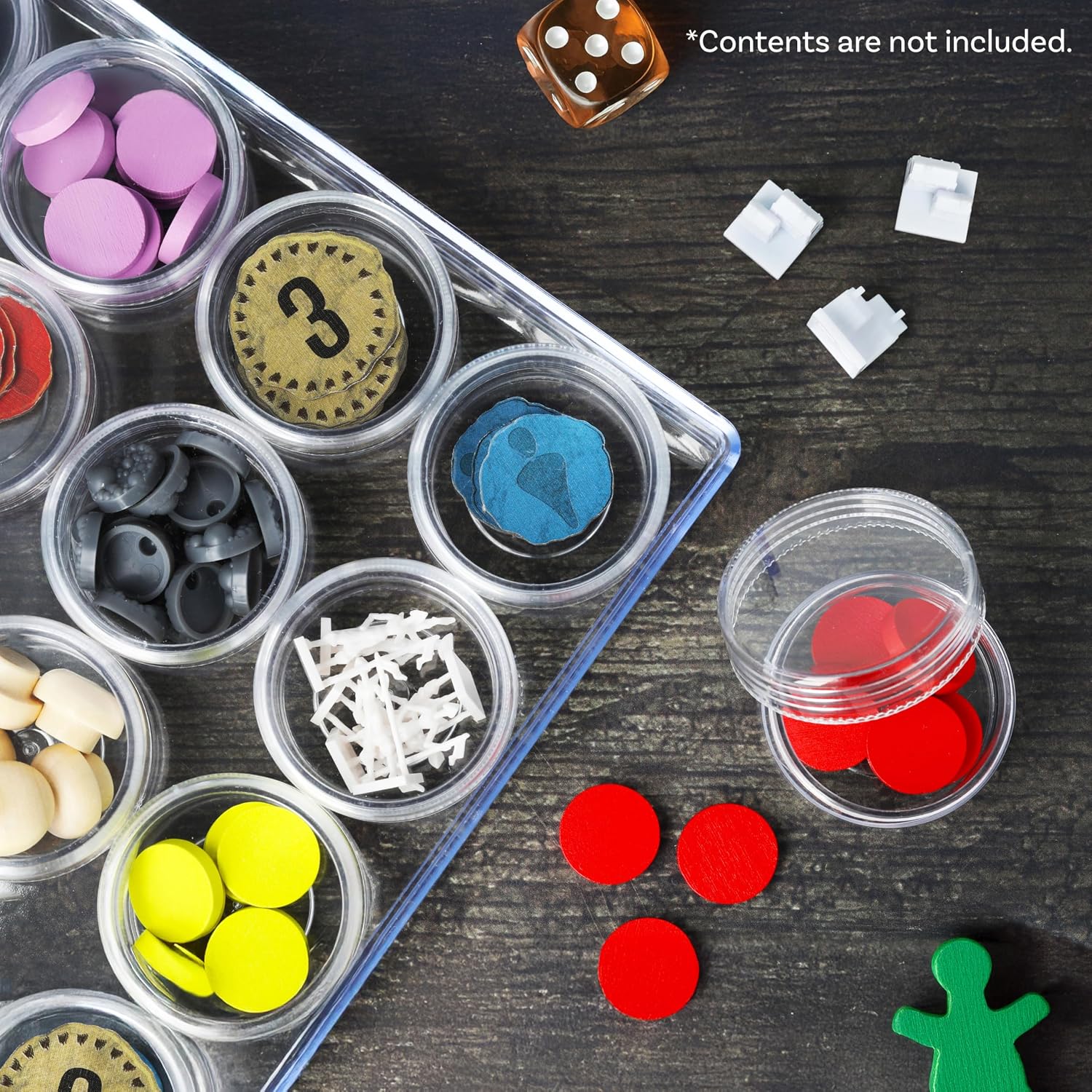 The Beadsmith Clear Organizer Box – 9.5” x 6.4” Storage Case with 24 Mini Jars (1.5” x 0.8”), Screw-Top Containers for Crafts, Spices, Pills, Screws, Jewelry, Office Supplies & More