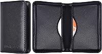 Vista 1 de Wisdompro Tarjetero de Negocios, Funda de Piel Sintética de 2 Caras para Tarjeta de Nombre, Estuche de Billetera con Cierre Magnético para Hombres