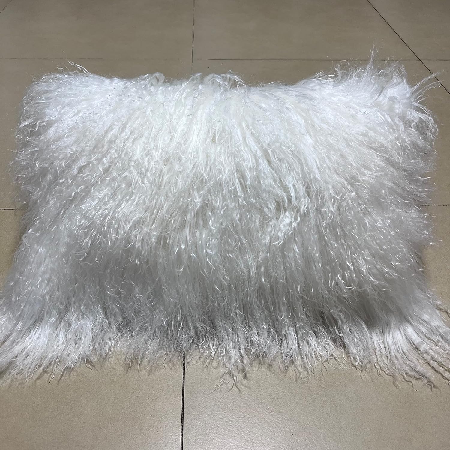 100% Real Mongolian Lamb Fur Cushion Cover/Pillowcase (Pink, 20x20inch) 1
