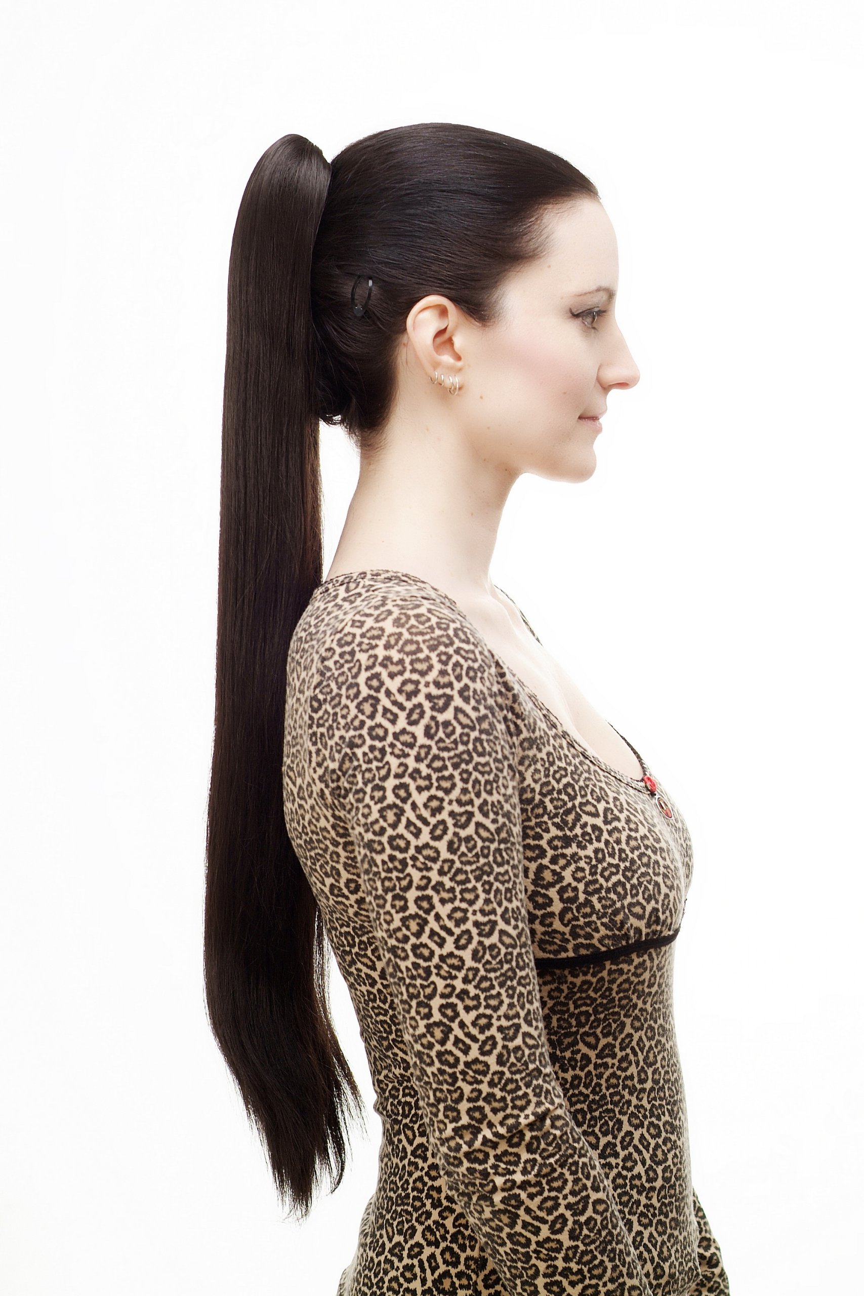 WIG ME UP - Hairpiece PONYTAIL with Claw Clamp/Clip extremely long straight & smooth dark brown T113-3 70 cm - Image 2