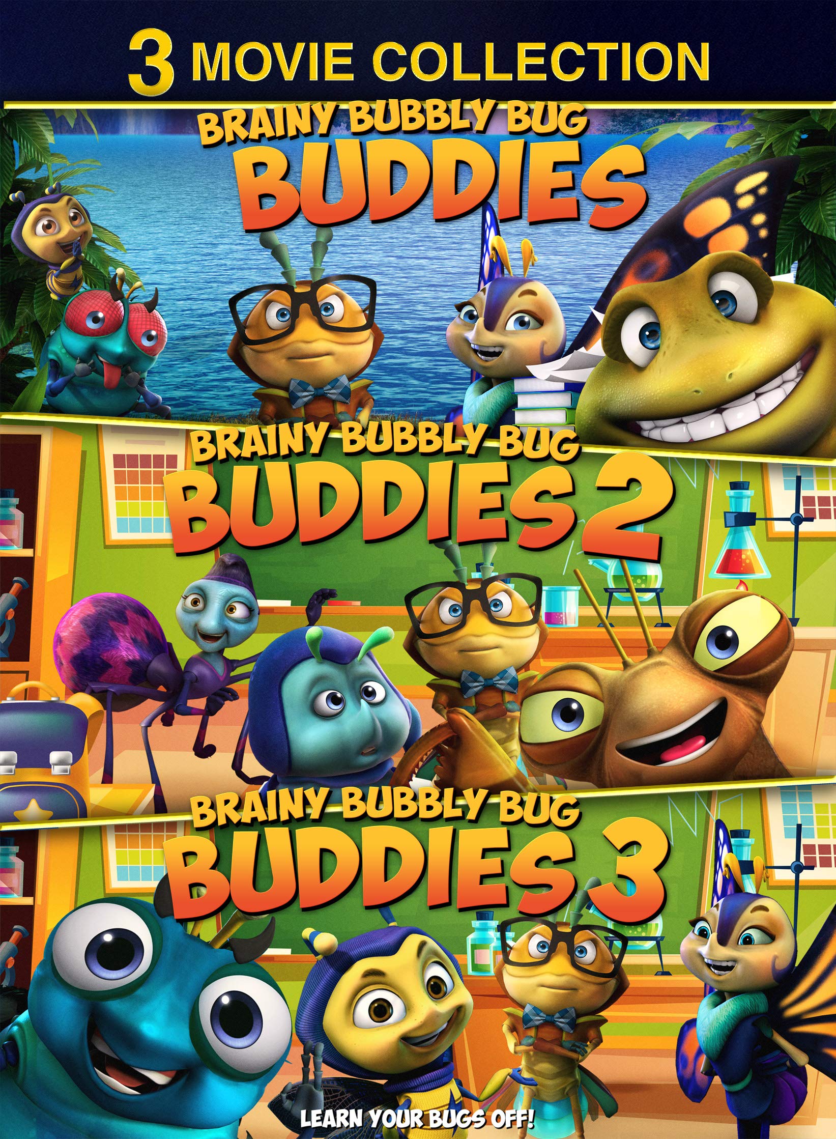 Brainy Bubbly Bug Buddies DVD Pack 1-3 de importación USA para niños