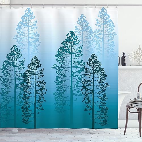 Miniatura 40 de Ambesonne Jukebox - Cortina de ducha, estilo garabato, caja de música retro, monedas, juego de decoración de baño de tela con ganchos, 69 pulgadas