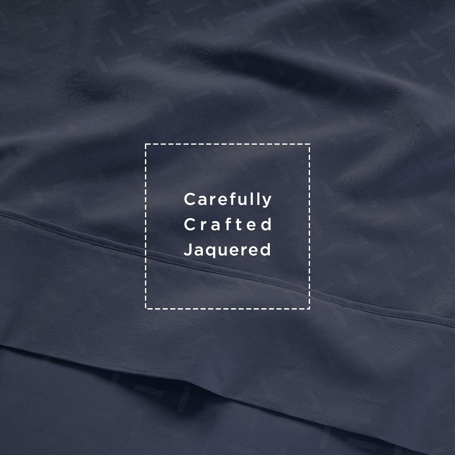 Threadmill Cotton Twin XL Sheet Set | 100% Cotton Sheets for Twin XL Size Bed | Damask Jacquard Sateen Twin XL Bed Sheets Set | 16” Deep Pocket | Soft Breathable 3pc Cooling Sheet Set | Folkstone Blue - Image 6