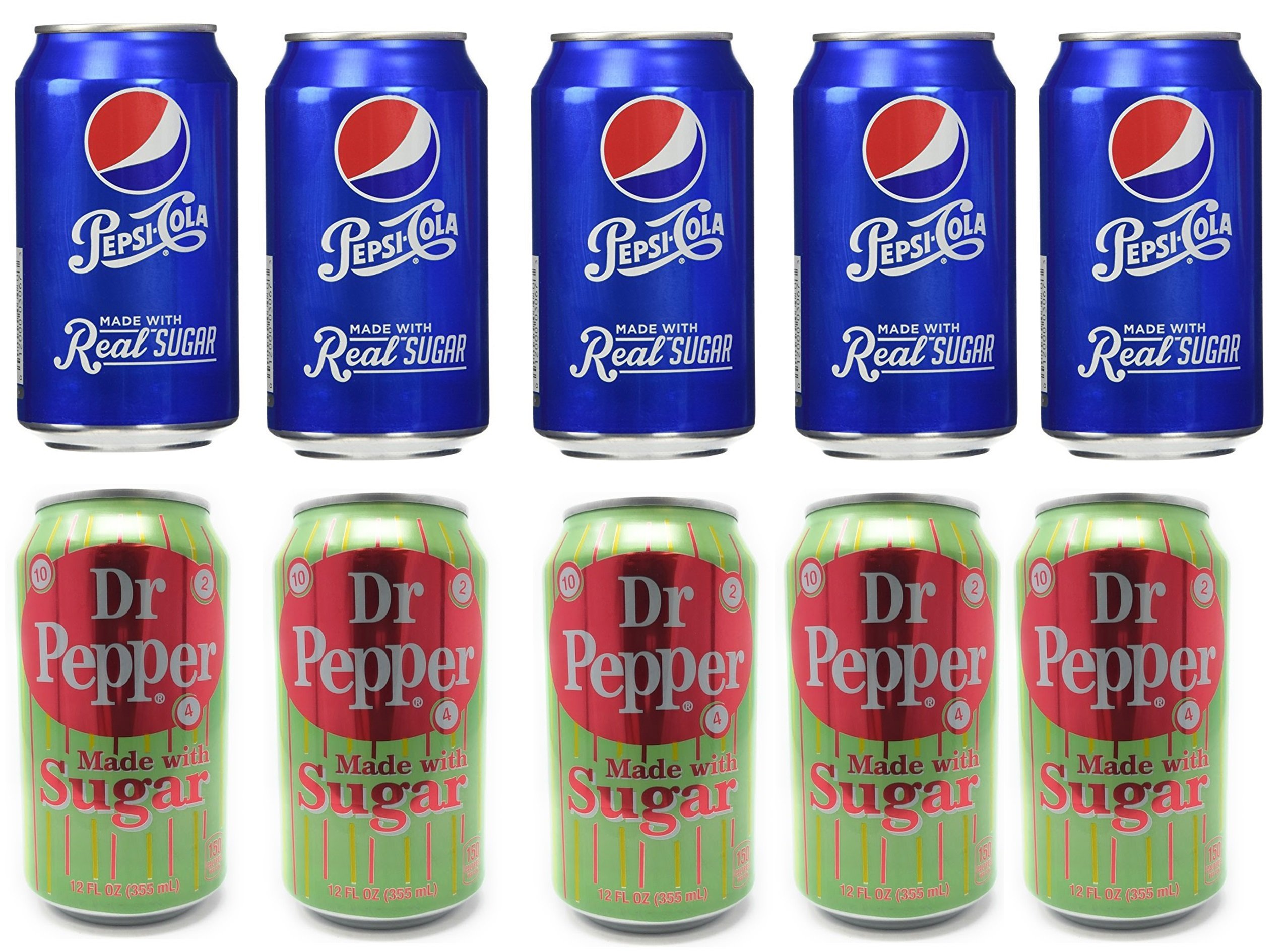 Buy Real Sugar Soda Bundle of Ten Cans: Five 12 FL Oz Cans of Dr ...