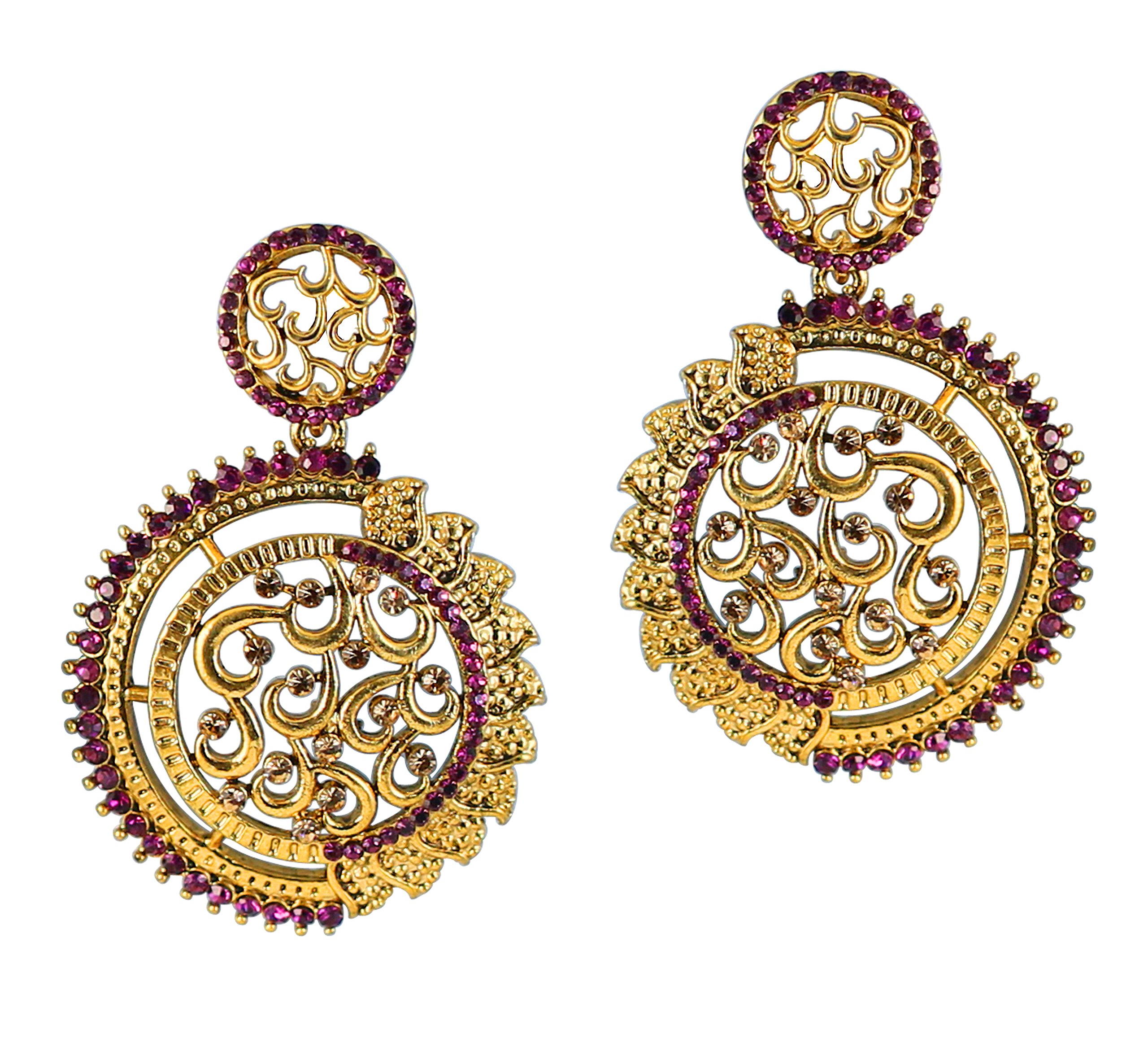 Indian Bollywood Fine Jewelry Inspired Cubic Zirconia CZs studded Designer Jewelry Long Chandelier Earrings In Gold And Silver Tone For Women.