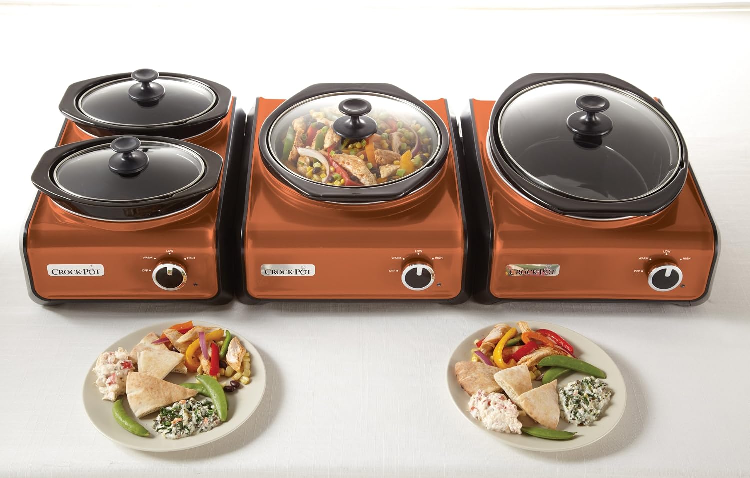 Crock-Pot SCCPMD2-CP Hook Up Round Connectable Entertaining System, 2-Quart, Metallic Copper