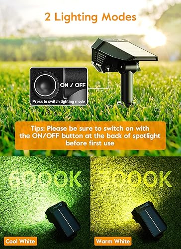 Miniatura 5 de Brightown Solar Lights Outdoor Waterproof IP67, 24 LED Solar Spot Lights Outdoor with Remote Control, Timer, 2 Colors, 3 Brightness, Solar Powered