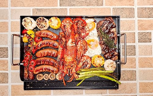 Miniatura 68 de Uniflasy Plancha reversible de hierro fundido para parrilla superior para estufa de 16 7/8 pulgadas, sartén plana, placa de plancha de hierro