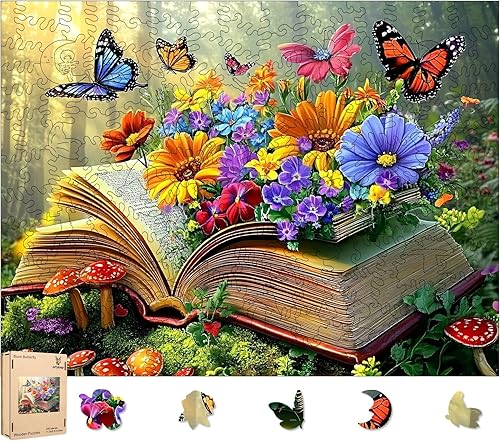 Miniatura 8 de Ixfyloop Rompecabezas de madera de vidrieras para adultos, rompecabezas de árbol de la vida colorido, rompecabezas de 200 piezas de paisaje para