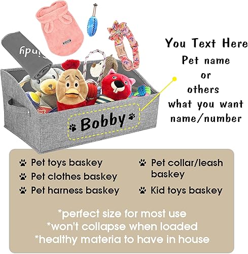 Miniatura 3 de PET ARTIST Cesta plegable personalizada para organización y almacenamiento para perros, accesible y personalizable, almacenamiento de juguetes para