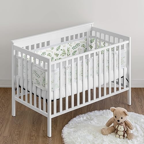 Miniatura 2 de Sweet Jojo Designs + BreathableBaby Green Boho Floral Leaf Niño o Niña Malla Transpirable Cuna Liner Anti-Bumper Bebé y Bebé - Salvia Bohemia Género