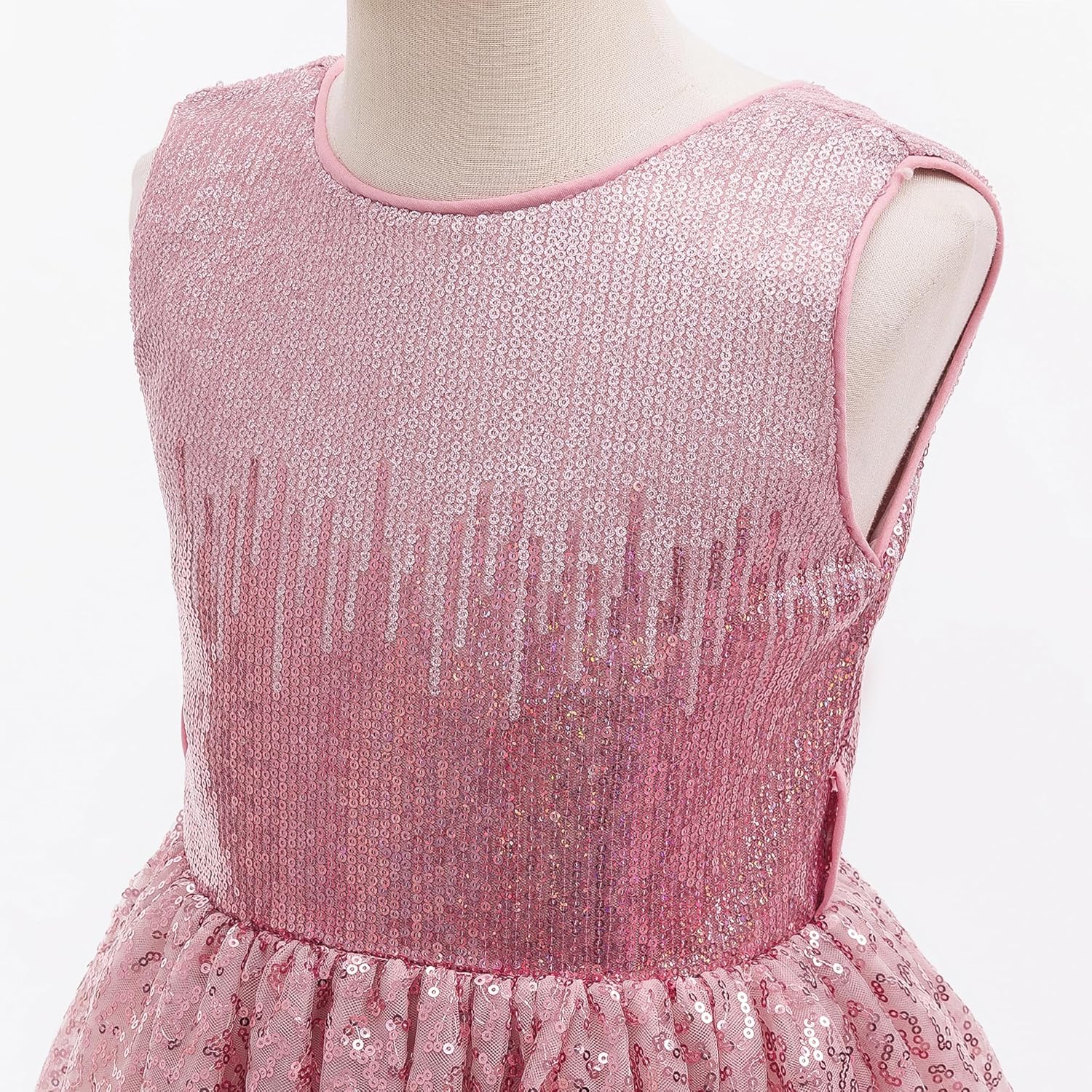 Flower Girls Sequin Dress Bridesmaid Sparkle Formal Wedding Party Birthday Kids Pageant Princess Prom Ball Gown - Image 5