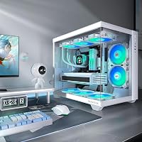 MUSETEX Y6 ATX Gamer Ház 360mm, 6 ARGB Ventilátor, Üveg Oldal, Type-C, Fehér 2