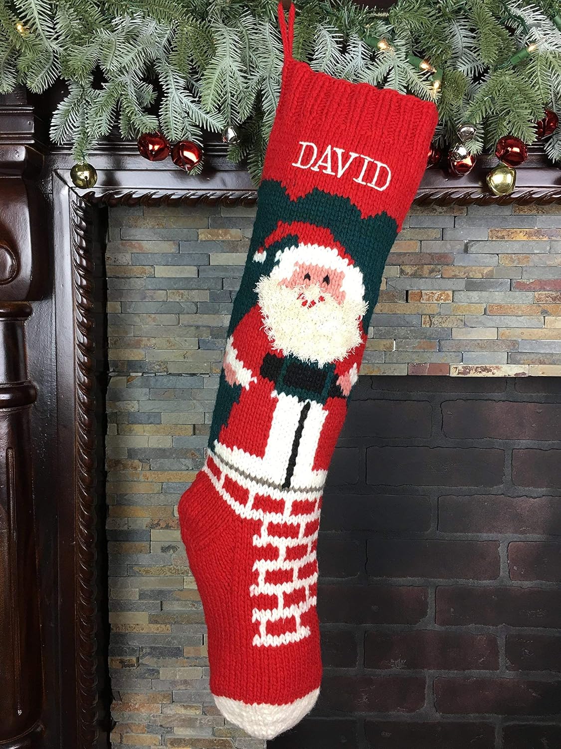 Christmas Stocking with optional Personalization Santa Claus