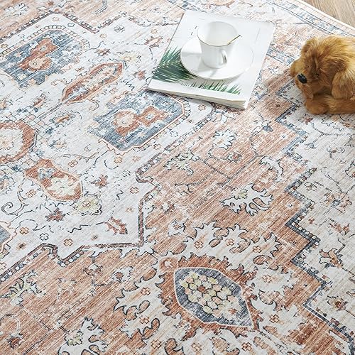 Miniatura 7 de jinchan Alfombra de pasillo de Navidad de 2 x 5 pies, alfombra tribal bohemia para pasillo, alfombra de cocina, alfombra floral antideslizante con