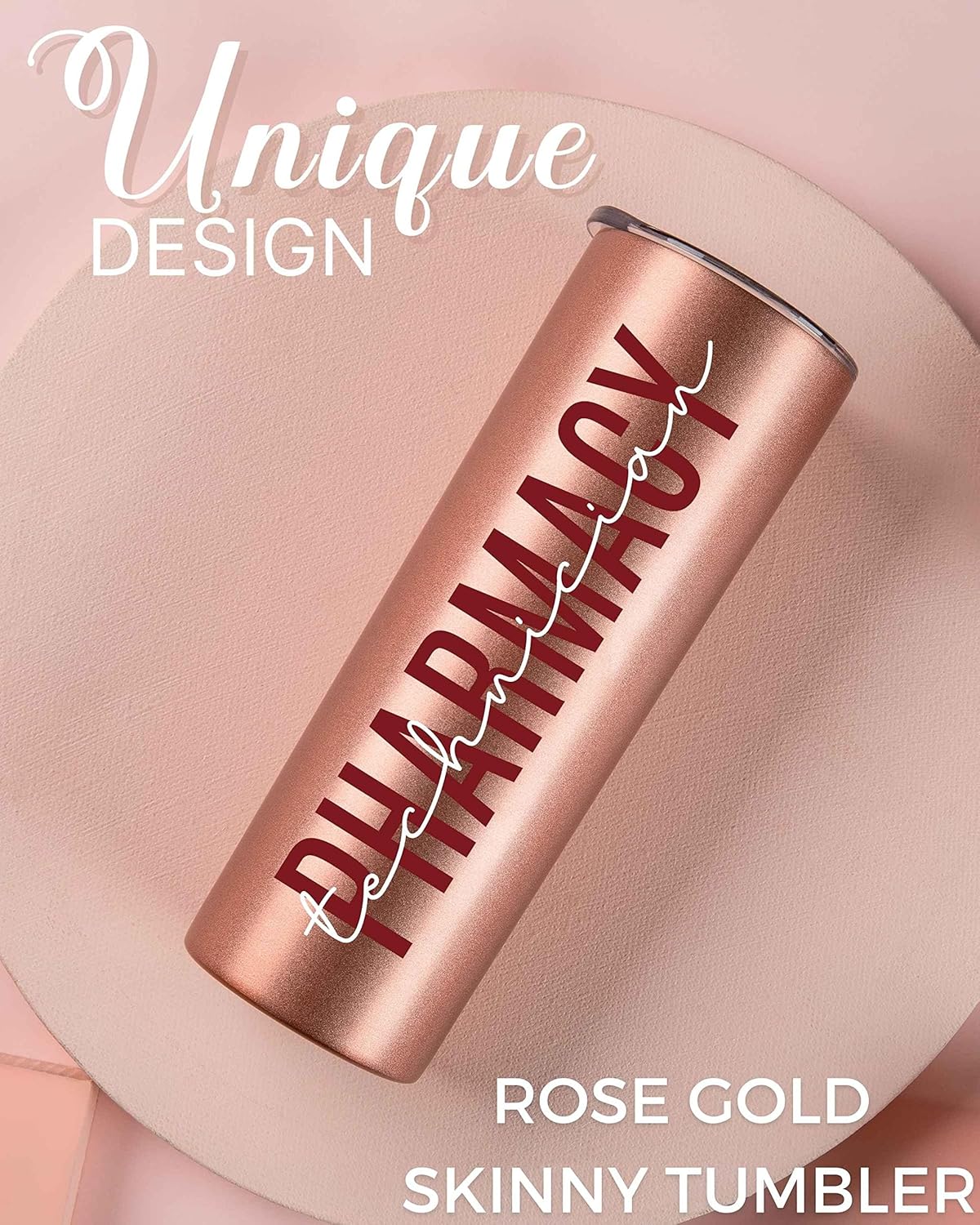 Onebttl Pharmacy Technician Gifts, Pharmacist Appreciation Gifts, Med School & Graduation for Pharmacy Student, 20oz Stainless Steel Tumblers with Lid & Straw - Pharmacy Technician - Image 3