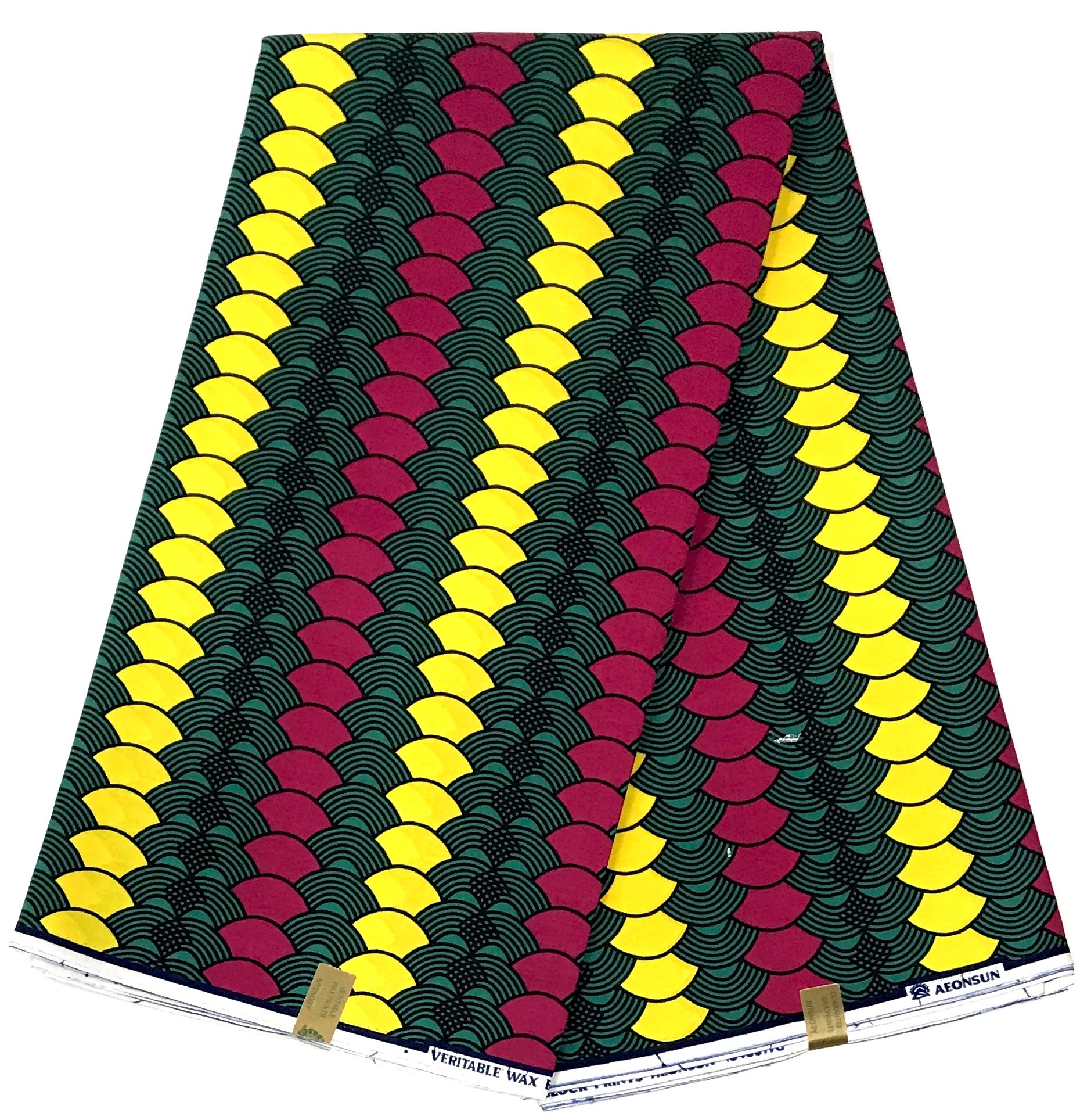 African Wax Print 100% pure Cotton Fabric ORIGINAL per 6 YARDS