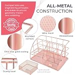 Rose Organisateur de bureau Gold avec 72PCS Accessoires Caddy de bureau en métal Mesh 6 Compartiments Pen Holder fournitures de bureau Organisateur pour les femmes Home Bureau École Dorm Salle de bureau Boîte de rangement