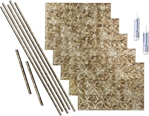Miniatura 22 de FASÄDE Kit de anillos decorativos de vinilo para salpicaduras de 15 pies cuadrados en cobre pulido