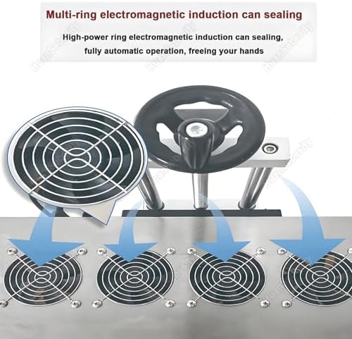 Automatic Induction Bottle Cap Sealer, 2200W Electromagnetic Foil Sealing Machine for Plastic Jars, Continuous Heat Sealing, Fits 2-32cm Bottles, 85mm High