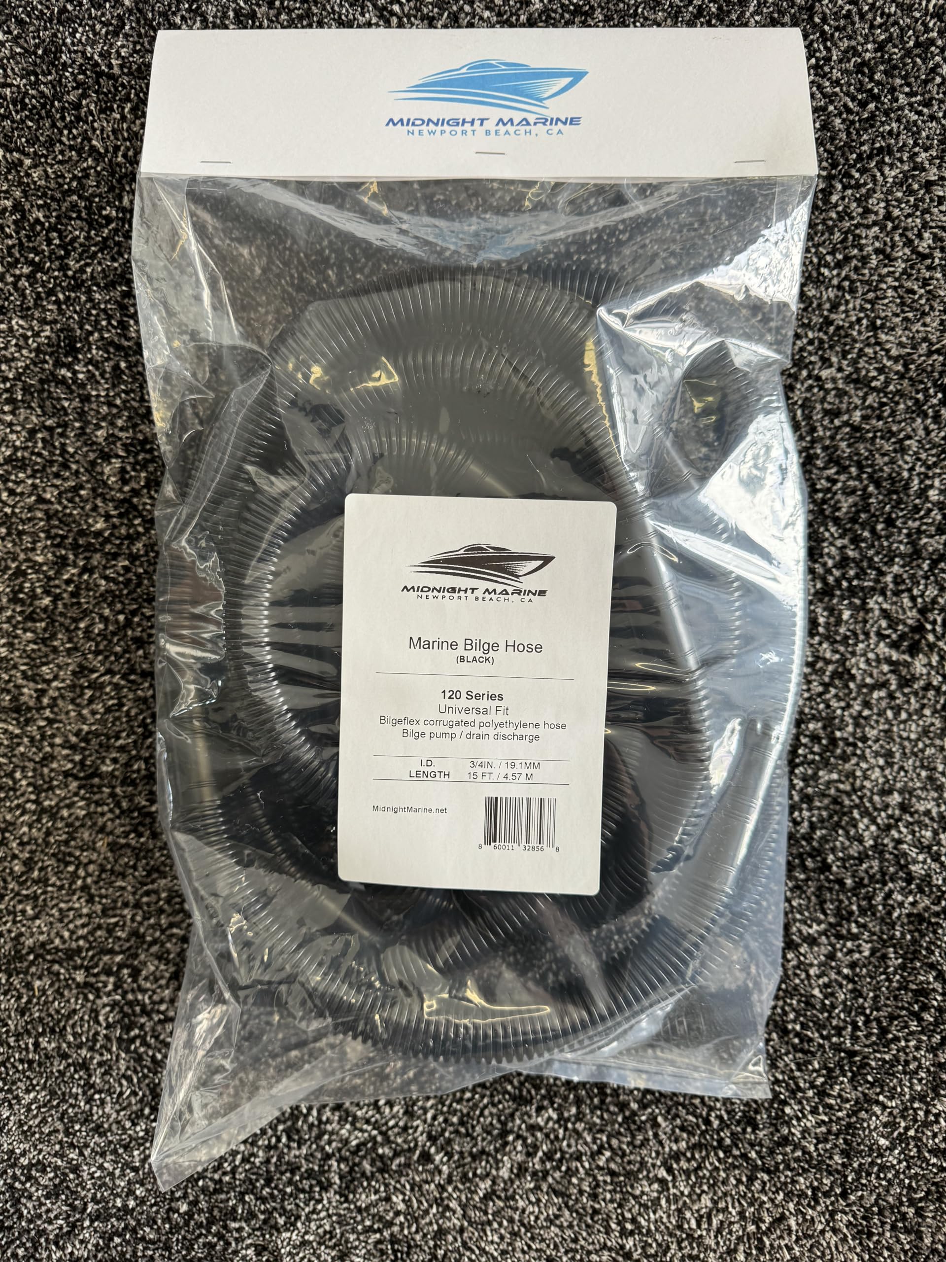 3/4" Midnight Marine 120 Series Bilge Pump Discharge Hose Bilgeflex (15 Feet)