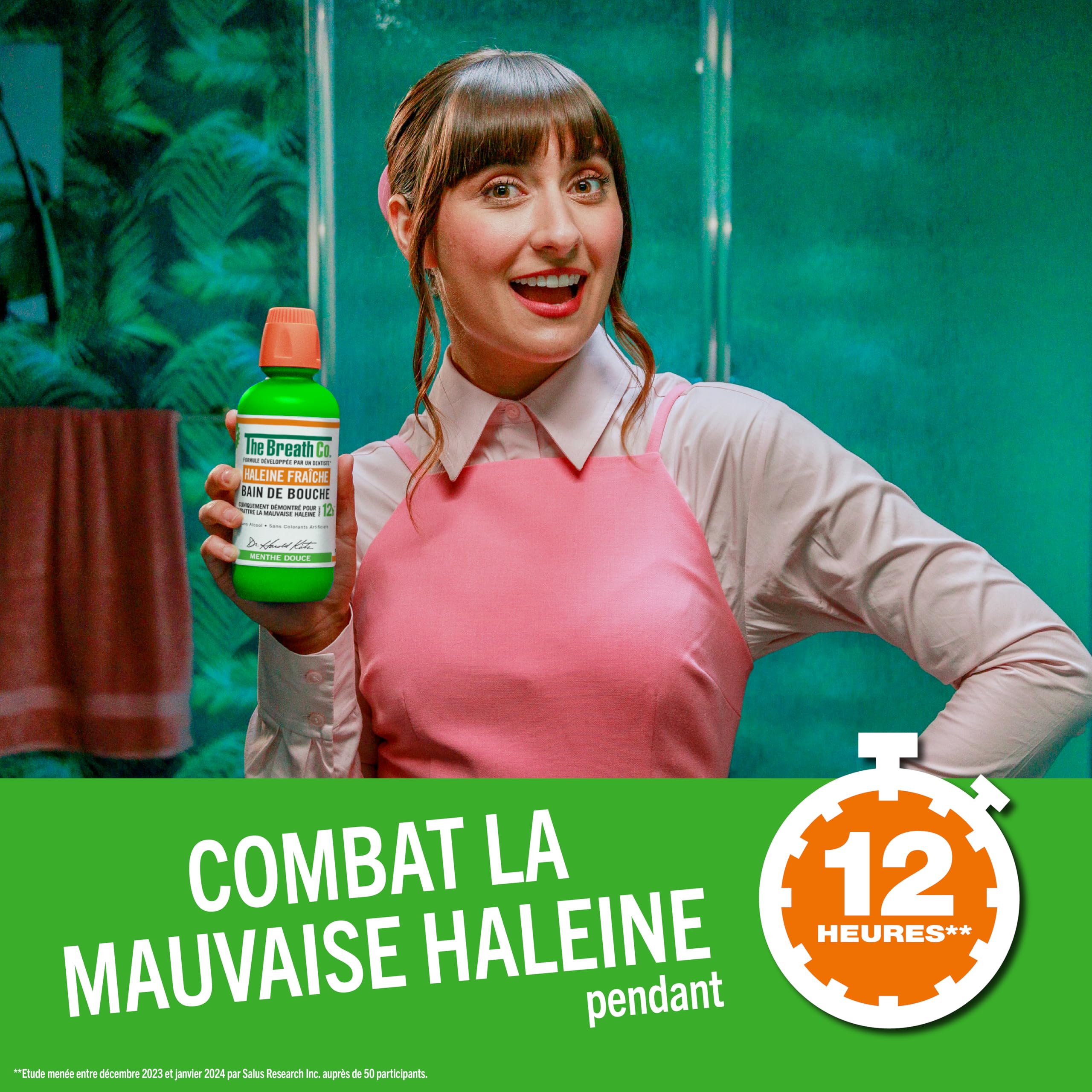 The Breath Co - Bain de Bouche Sans Alcool - Haleine Fraîche 12 heures*- Formule développée par un dentiste - Menthe Douce, Lot de 2 x 500ml - 3