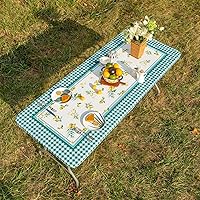Vista 1 de ARTABLE Funda para mesa de pícnic, para primavera y verano, bordes elásticos, rectangulares ajustables de 6 pies, redondas, impermeables