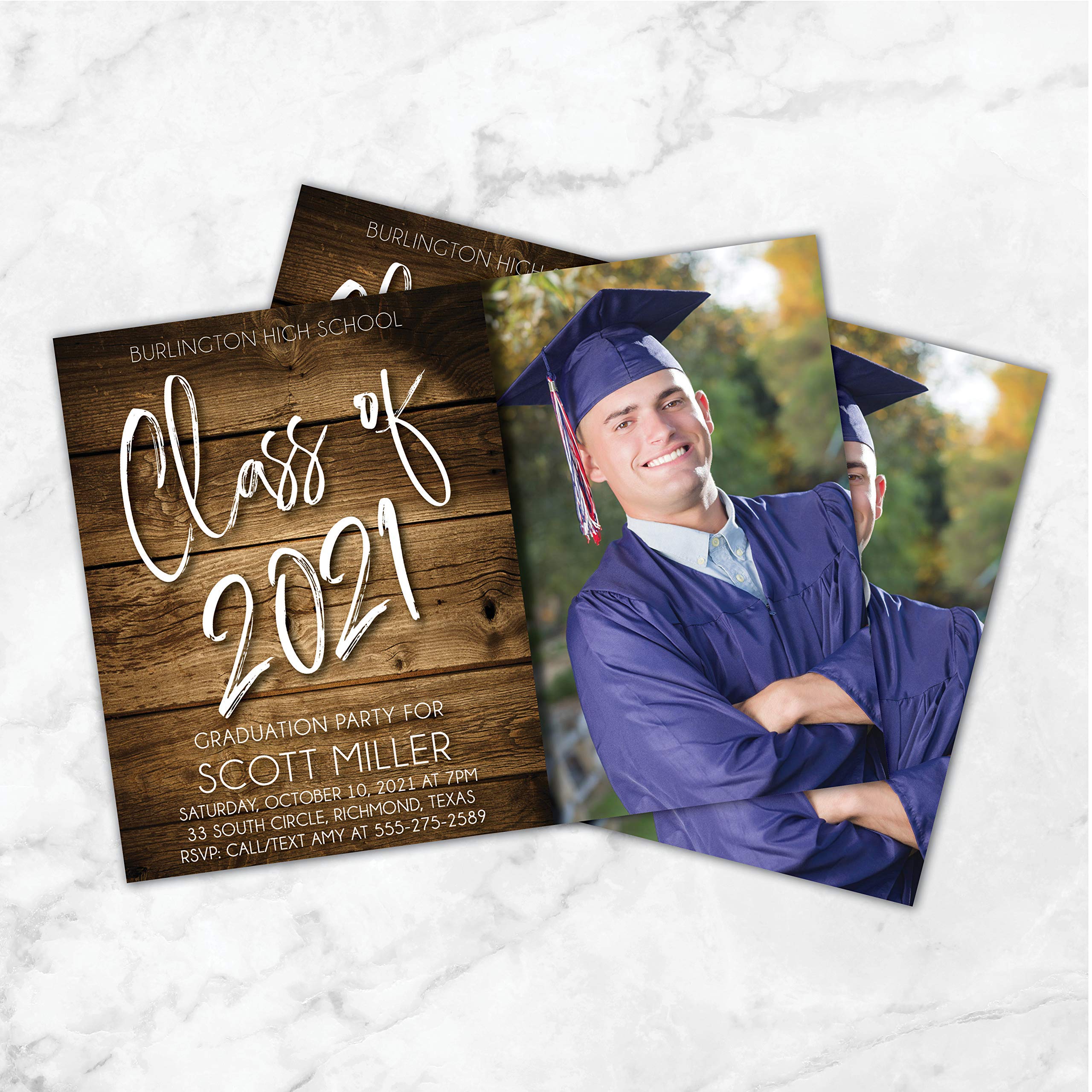 Amazon.com: Graduation Party Invitation | Class of 2021 Graduation Party |  Photo Graduation Card | College | High School